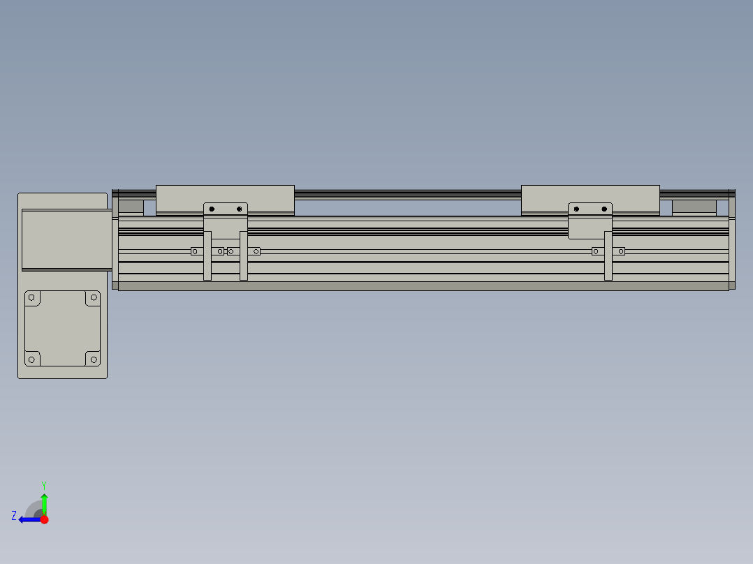 直线模组WG-LHB12-S250-LD设计图纸右视图