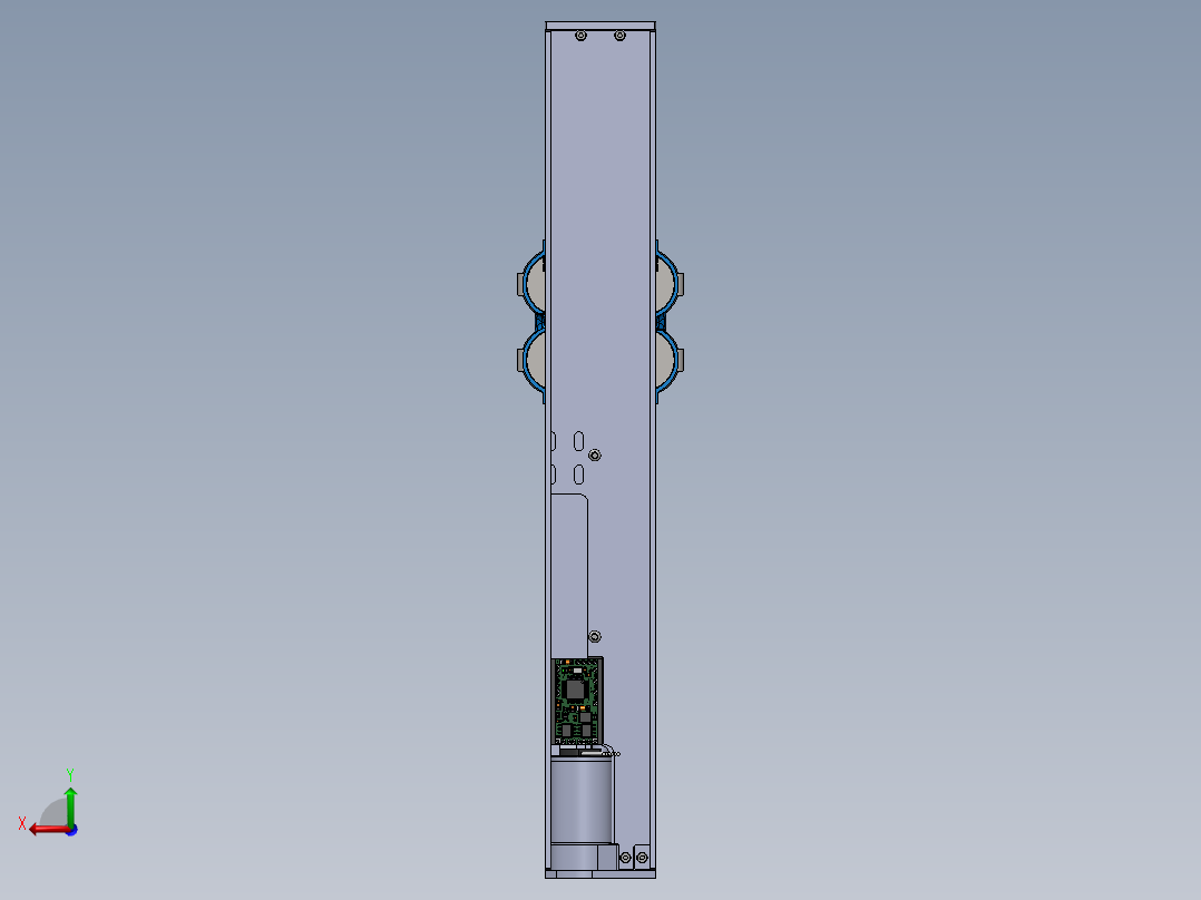 升降式四轴scara机器人SolidWorks3d图纸四轴内部结构图三维模型后视图
