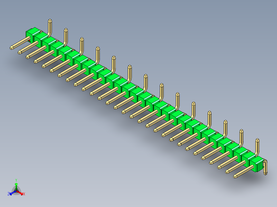 彩色公排针 100mil 2.54mm 系列-DS1022_green_29p_100mil_Type_SMT_R2_rev1.0