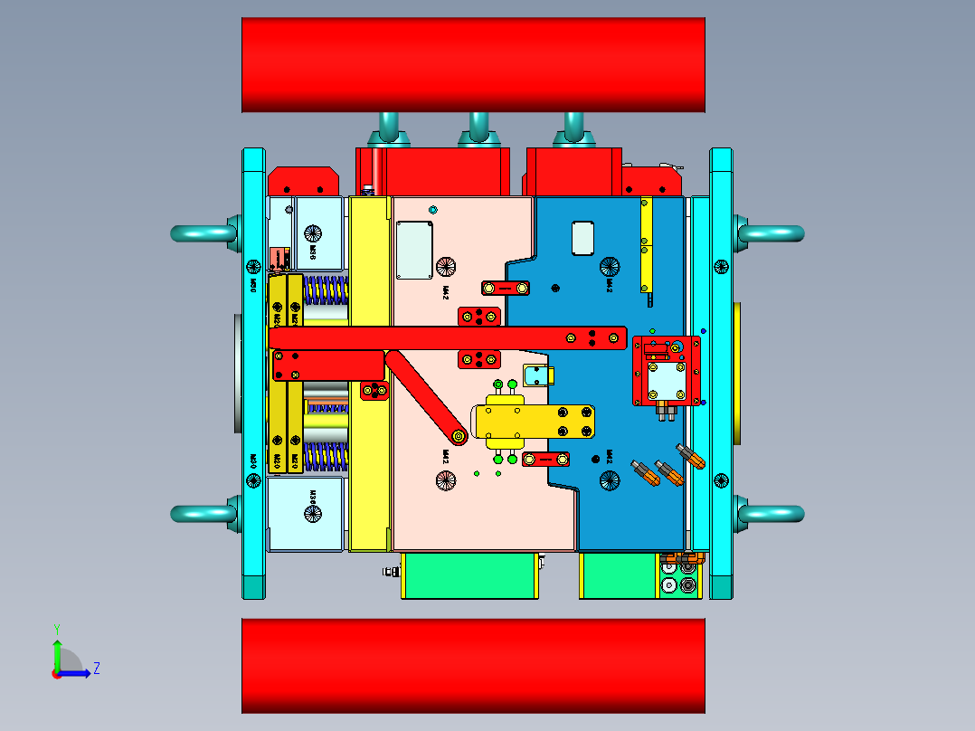 迈腾汽车日间行车灯底壳注塑模具设计左视图