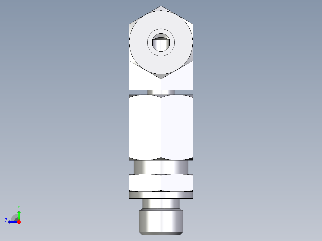 卡套式工业通用硬管接头EO_Assembled_adjustable_standpipe_elbow_EVW06LR71右视图
