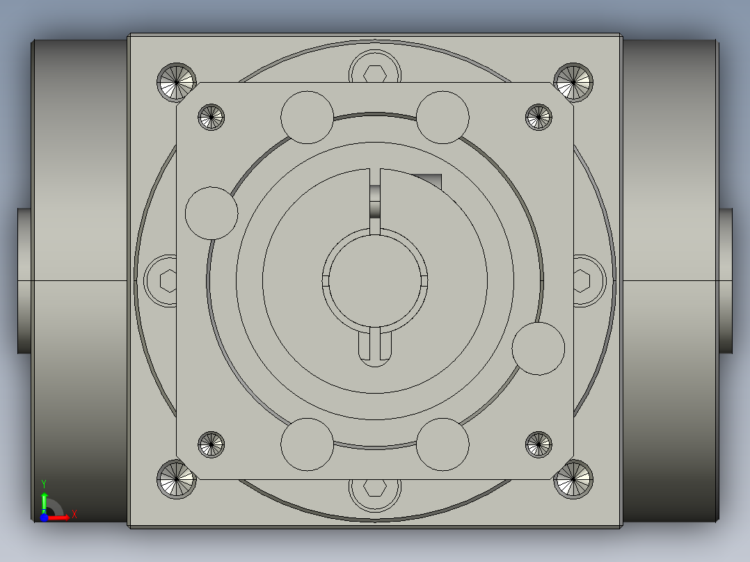 HZT70-L2-(A)-S2-P2-(14-30-50-M5-70)-双输出轴14前视图