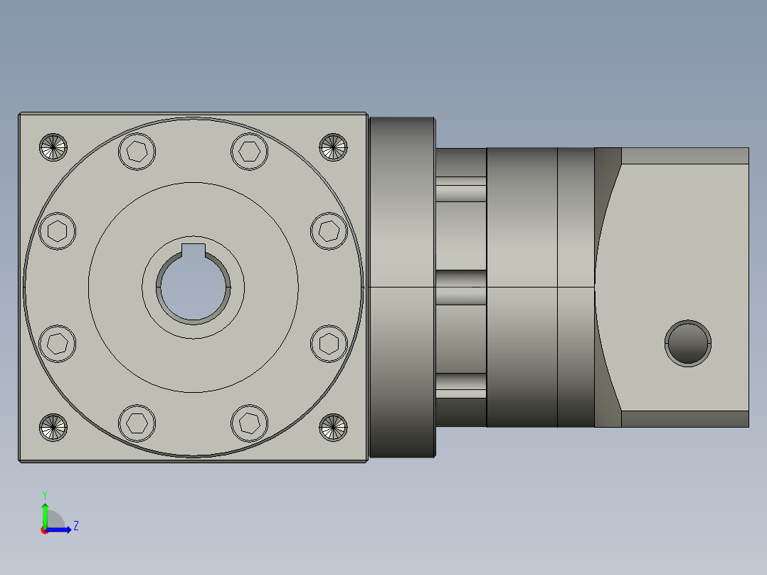 HZT70-L2-(A)-S2-P2-(14-30-50-M5-70)-双输出轴14左视图
