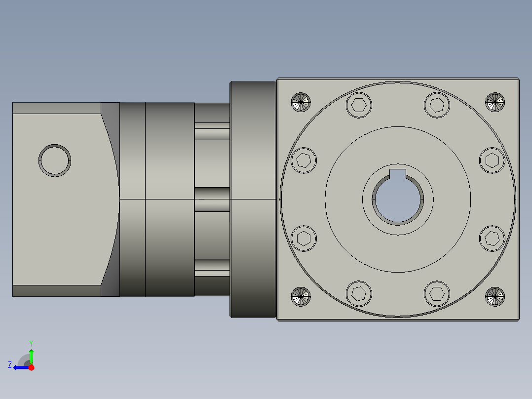 HZT70-L2-(A)-S2-P2-(14-30-50-M5-70)-双输出轴14右视图
