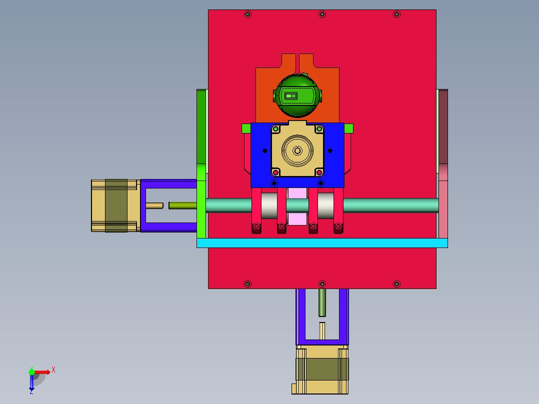 科普用金属微型钻床俯视图
