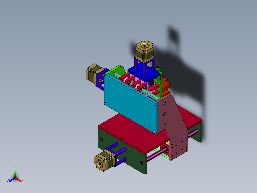 科普用金属微型钻床正等轴测图
