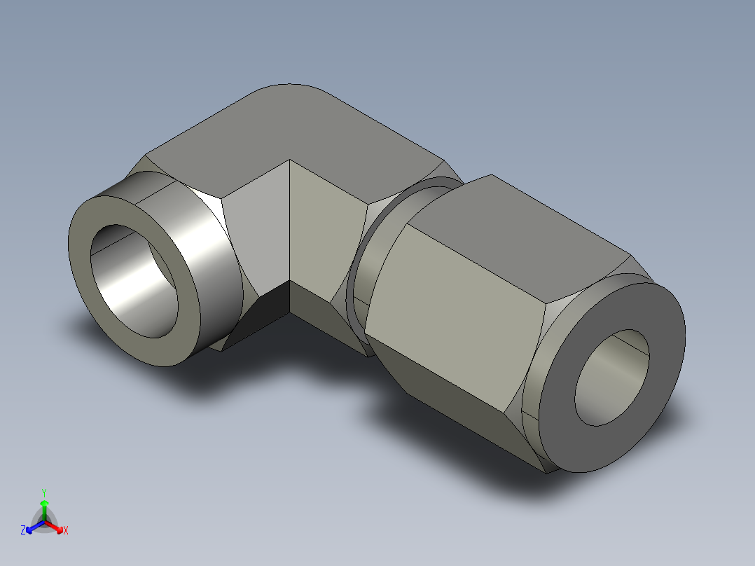 卡套式工业通用硬管接头5_dbu-s正等轴测图