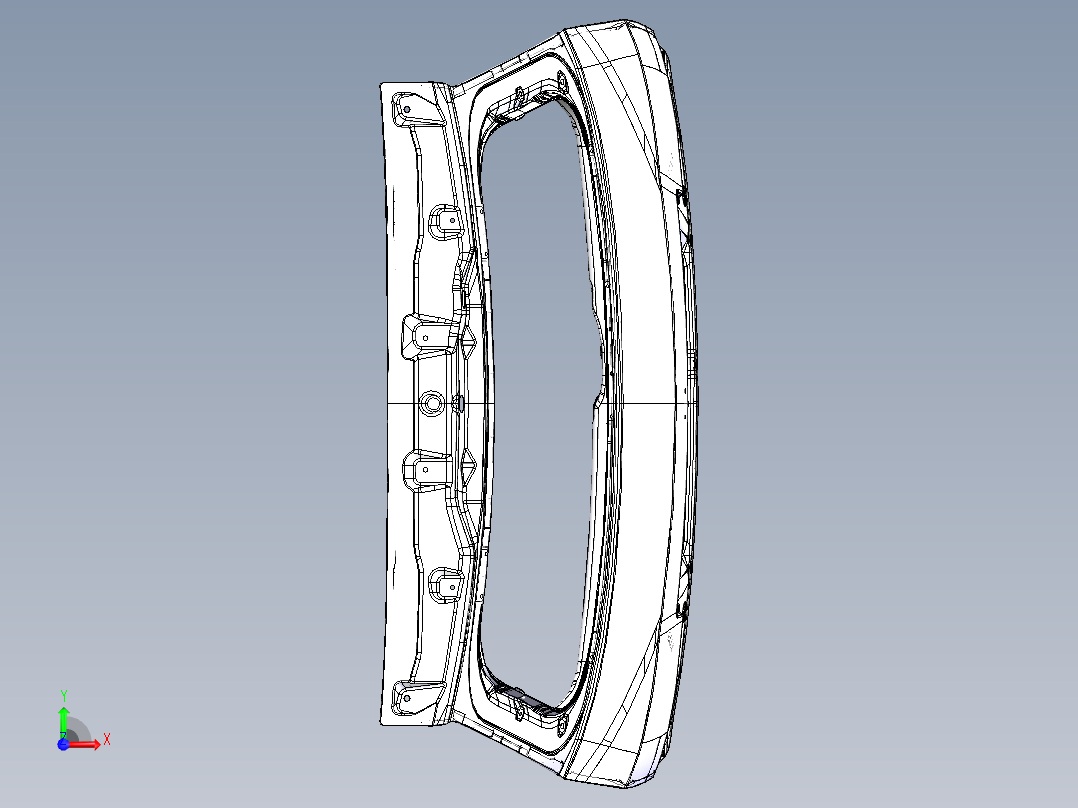沃尔沃汽车尾门结构设计三维前视图