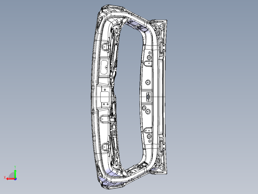 沃尔沃汽车尾门结构设计三维后视图