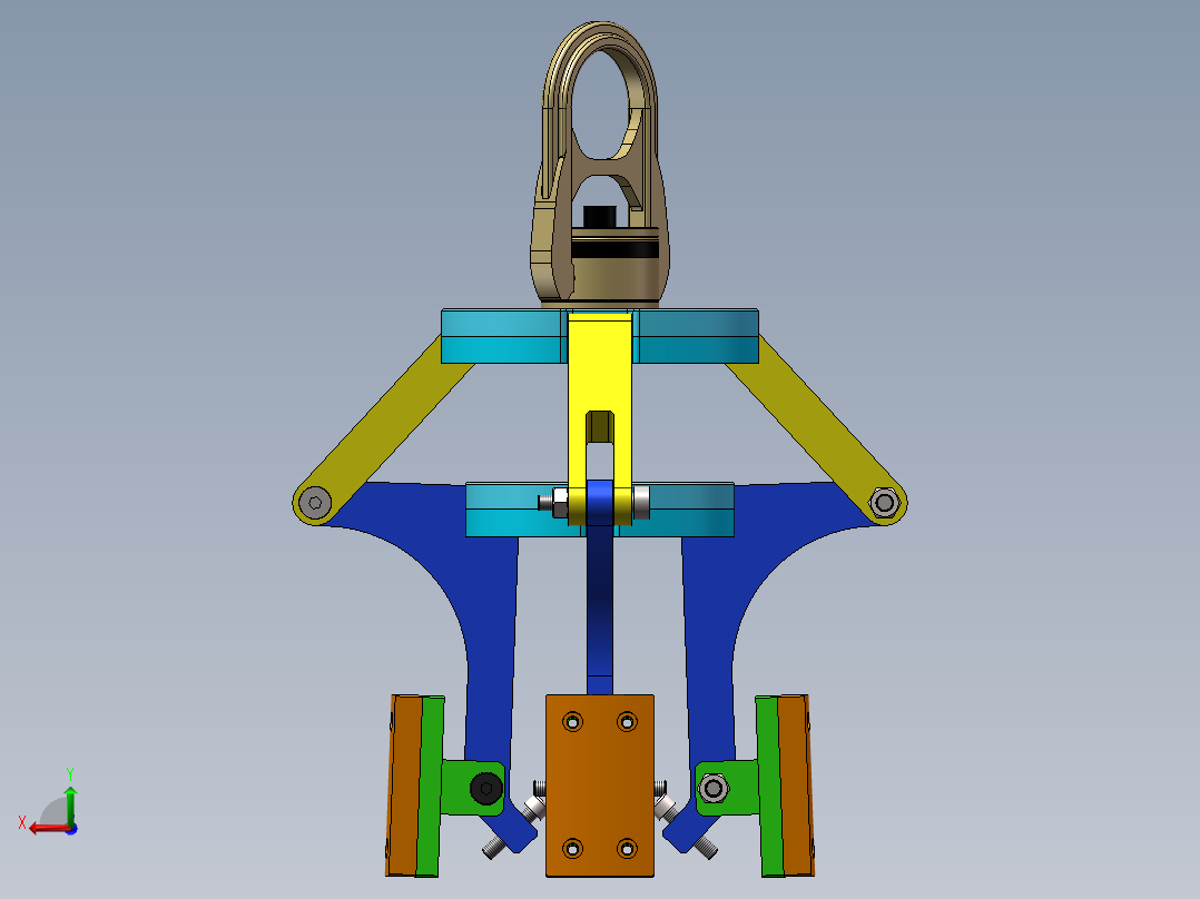 机械内撑夹爪吊具三维SW模型设计后视图