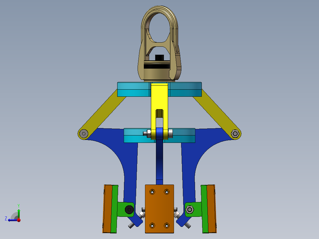 机械内撑夹爪吊具三维SW模型设计右视图