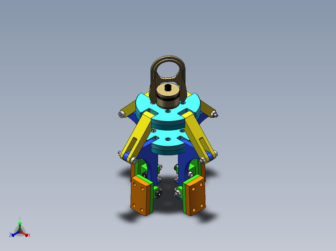 机械内撑夹爪吊具三维SW模型设计正等轴测图