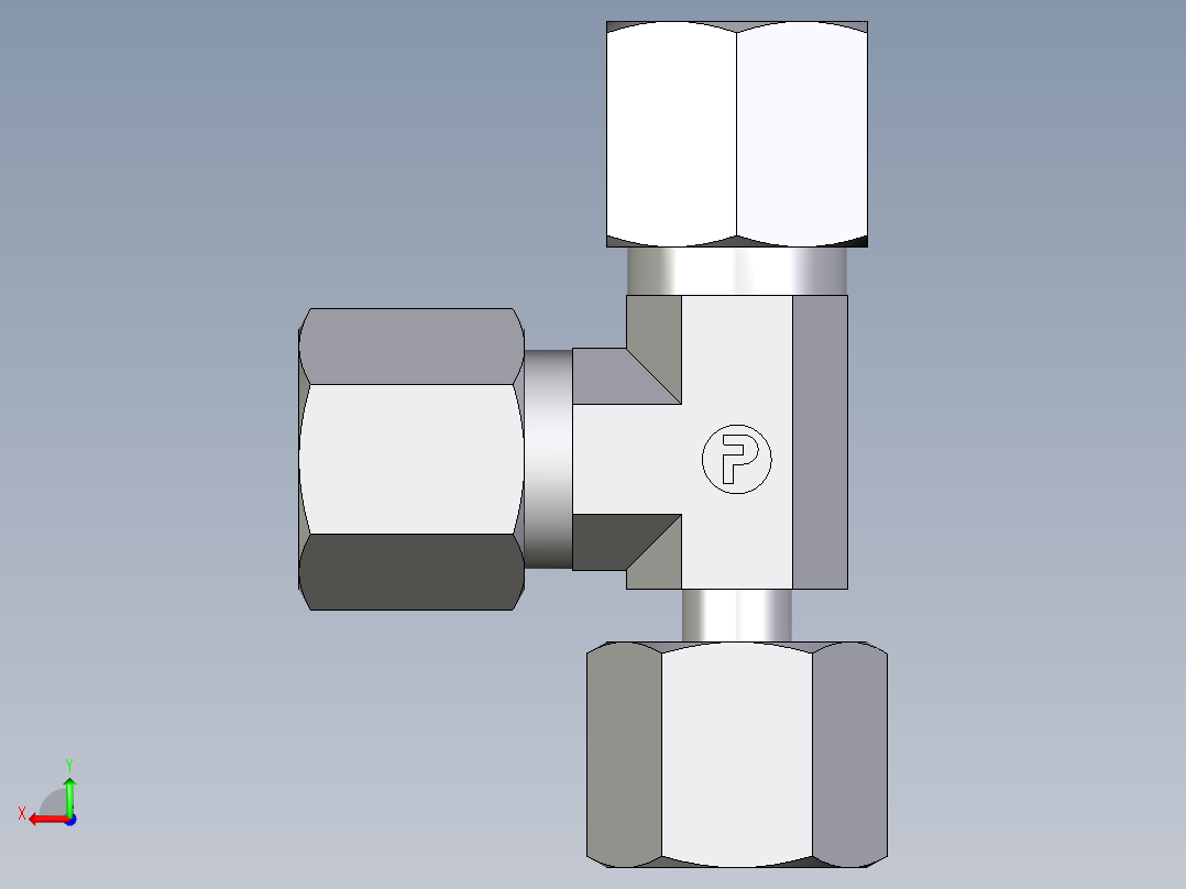 卡套式工业通用硬管接头EO_Standpipe_run_tee_EVL08S71后视图