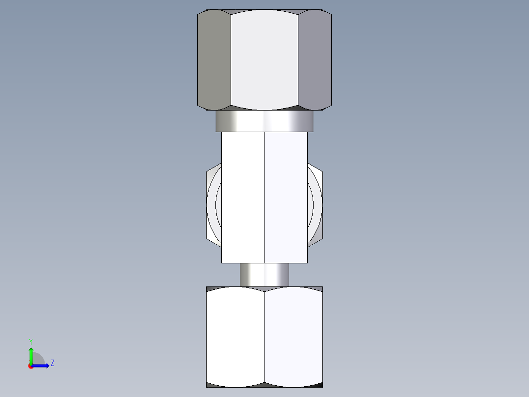 卡套式工业通用硬管接头EO_Standpipe_run_tee_EVL08S71左视图