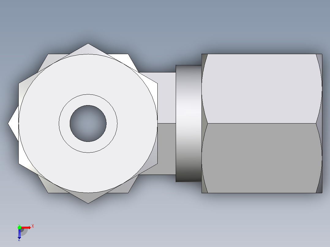 卡套式工业通用硬管接头EO_Standpipe_run_tee_EVL08S71俯视图
