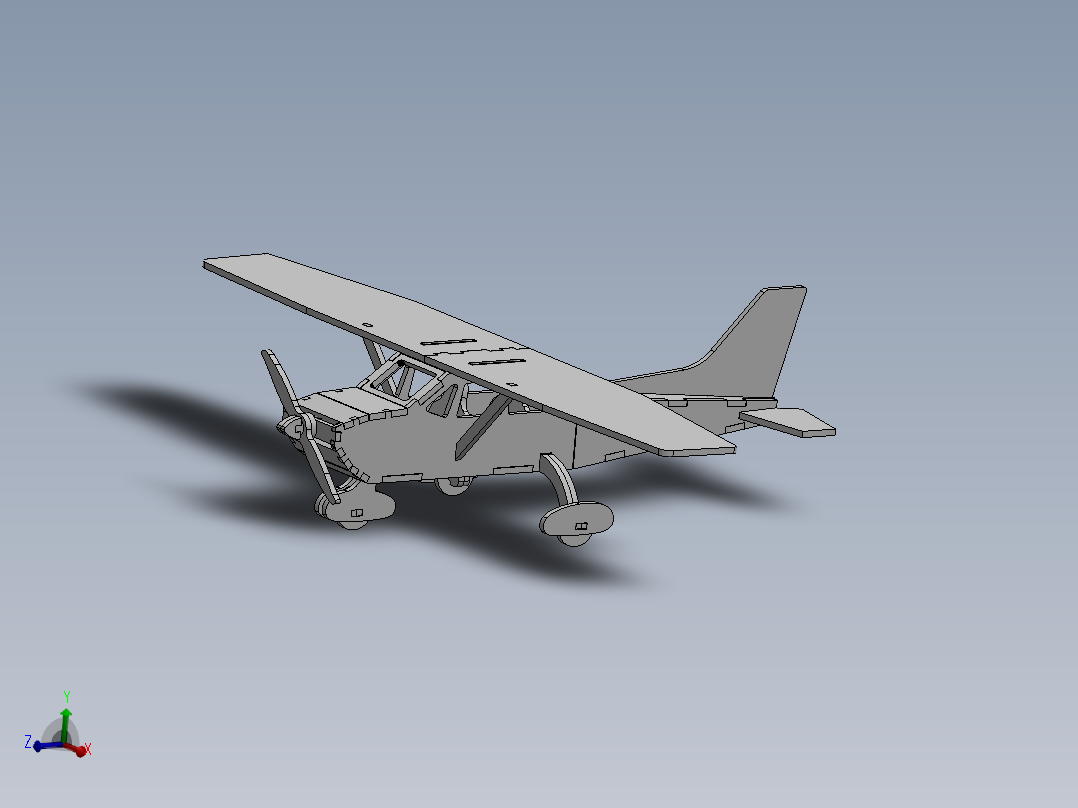 激光下料拼图飞机CAD-SolidWorks-X_T格式