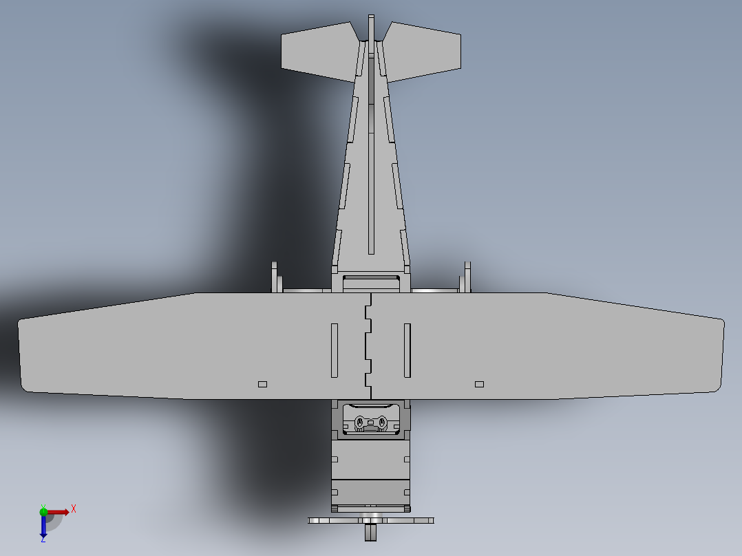激光下料拼图飞机CAD-SolidWorks-X_T格式俯视图