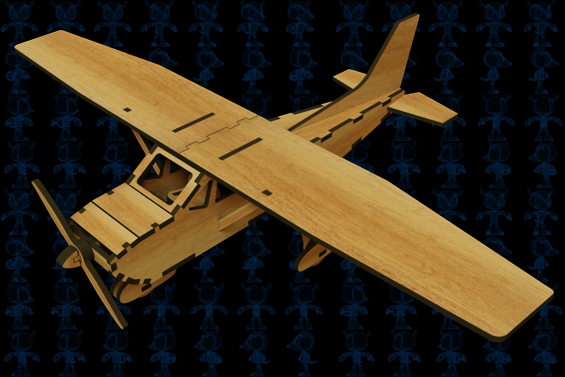 激光下料拼图飞机CAD-SolidWorks-X_T格式