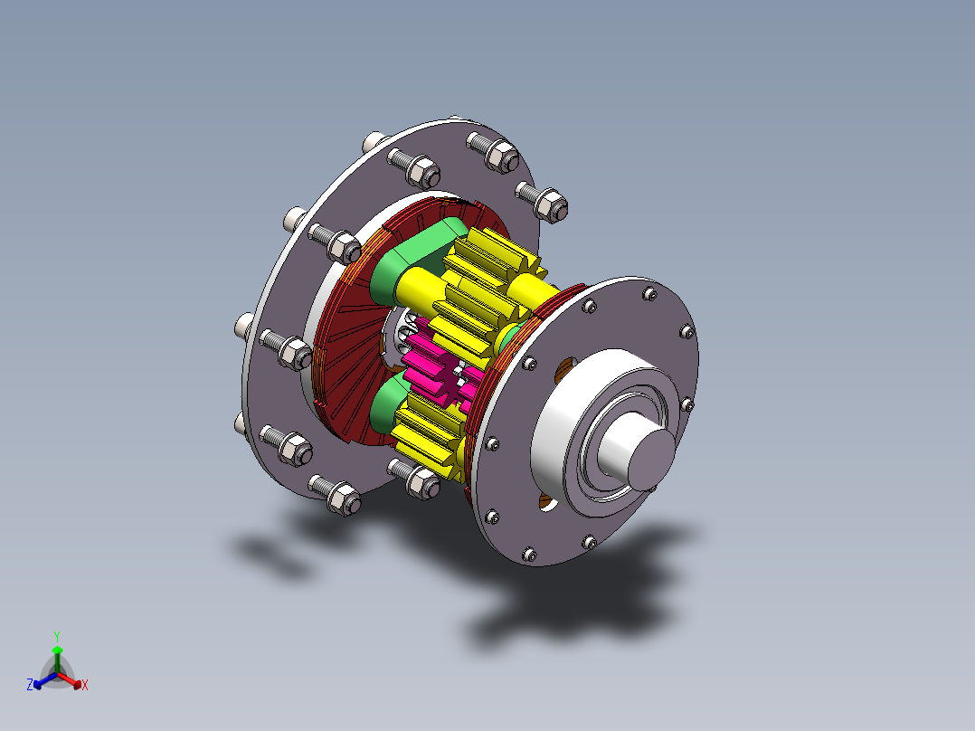 限滑差速器结构设计含SW三维+CAD图纸正等轴测图