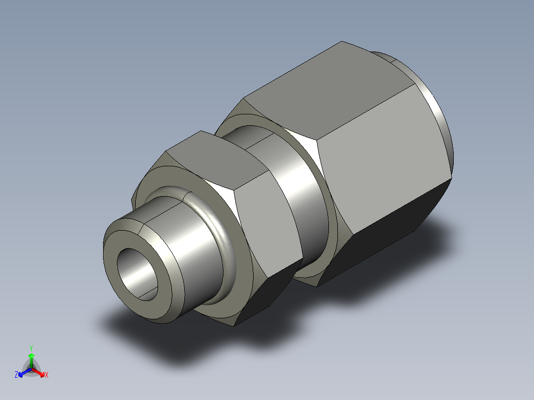 卡套式工业通用硬管接头8-6_f5bu-s正等轴测图