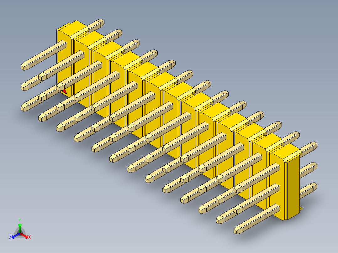 彩色公头100mil（2.54mm）系列-DS1021_yellow_3x13p_100mil_Type1_rev1.0