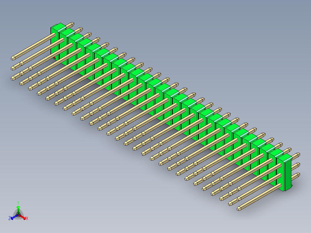 彩色公头100mil（2.54mm）系列-DS1021_green_3x27p_100mil_Type5_rev1.0