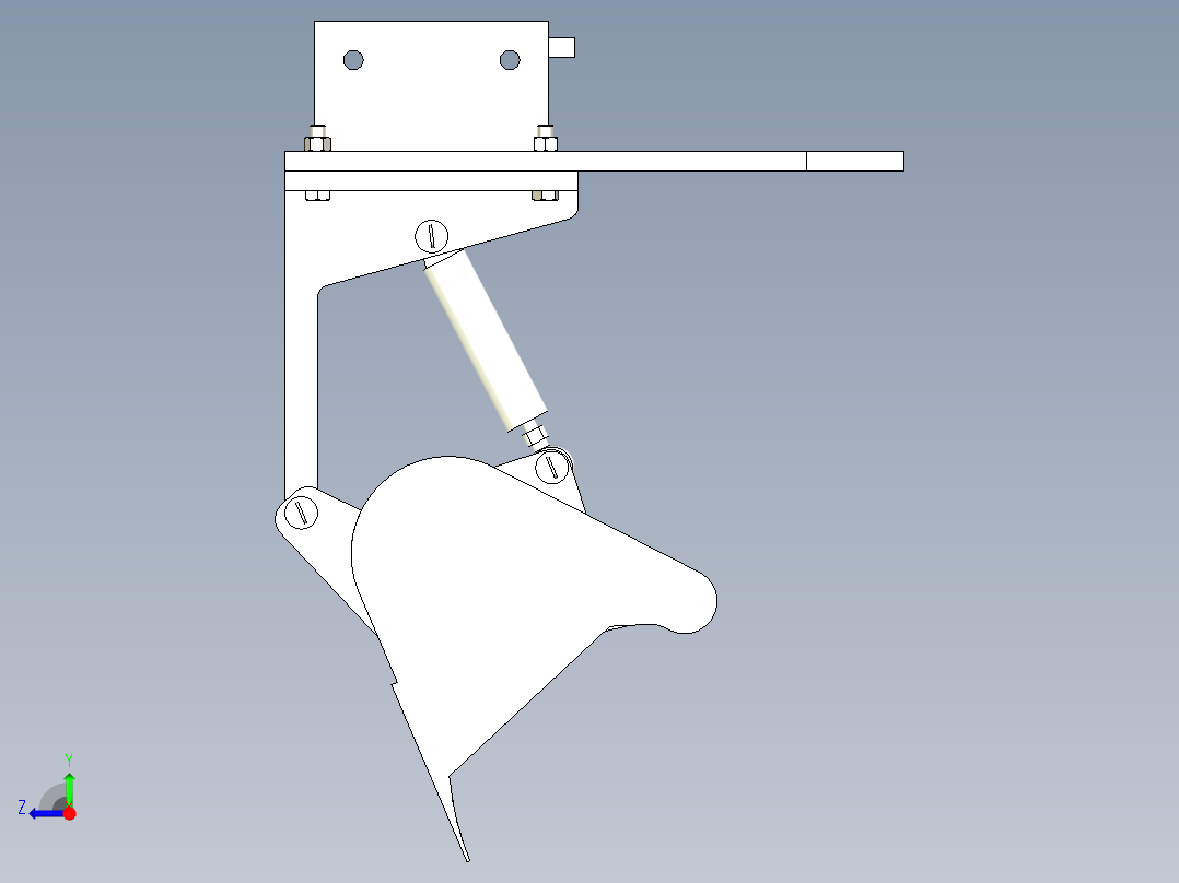 叉车铲斗三维右视图