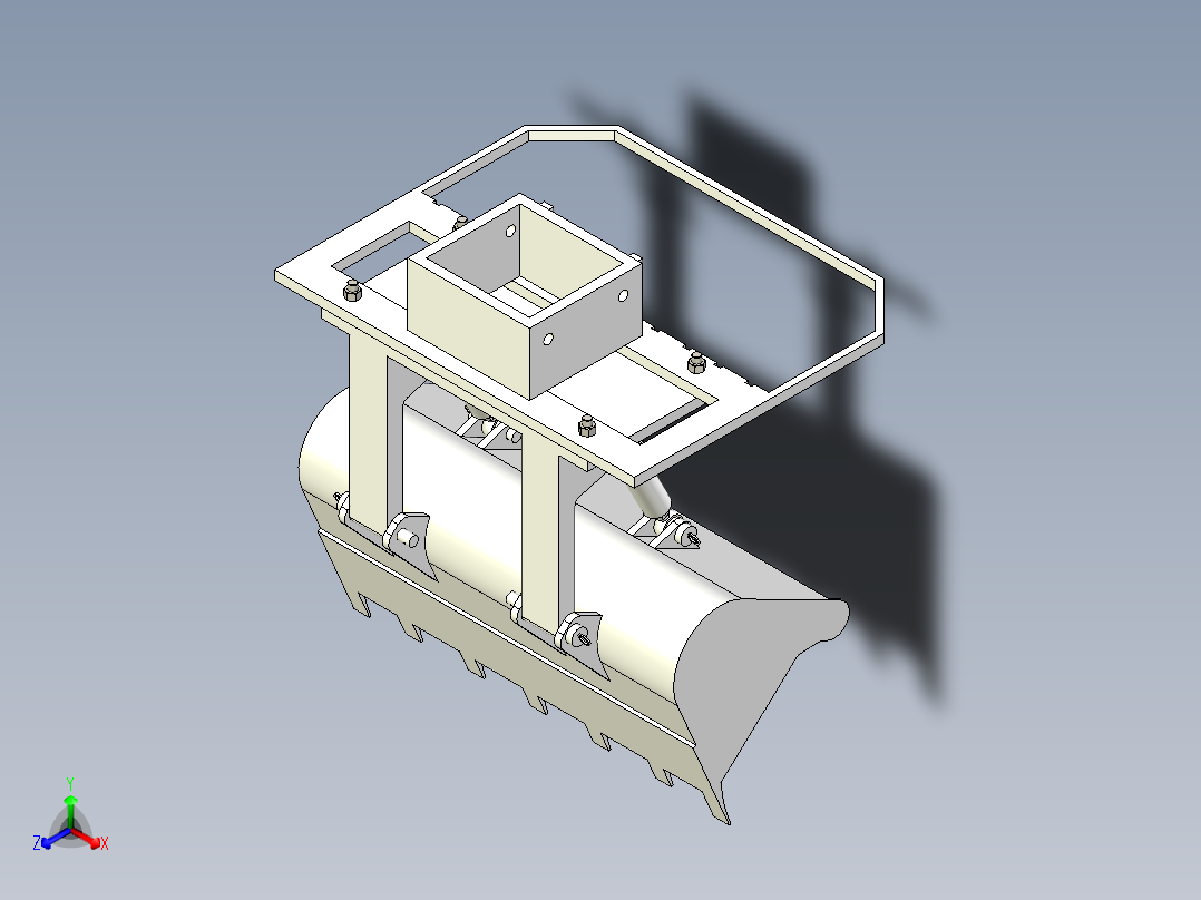 叉车铲斗三维正等轴测图