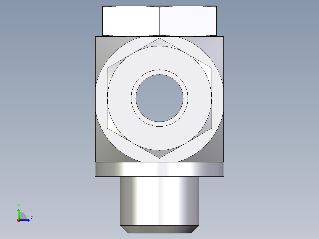 卡套式工业通用硬管接头EO_High_pressure_banjo_tee_TH12ZLRKD71左视图