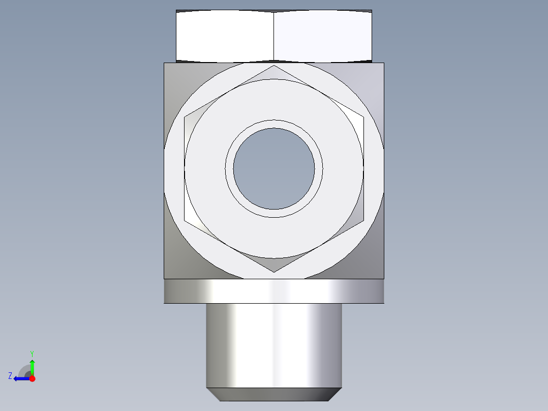 卡套式工业通用硬管接头EO_High_pressure_banjo_tee_TH12ZLRKD71右视图