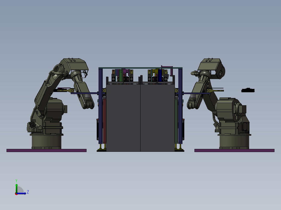 机器人电机转子装配设备左视图