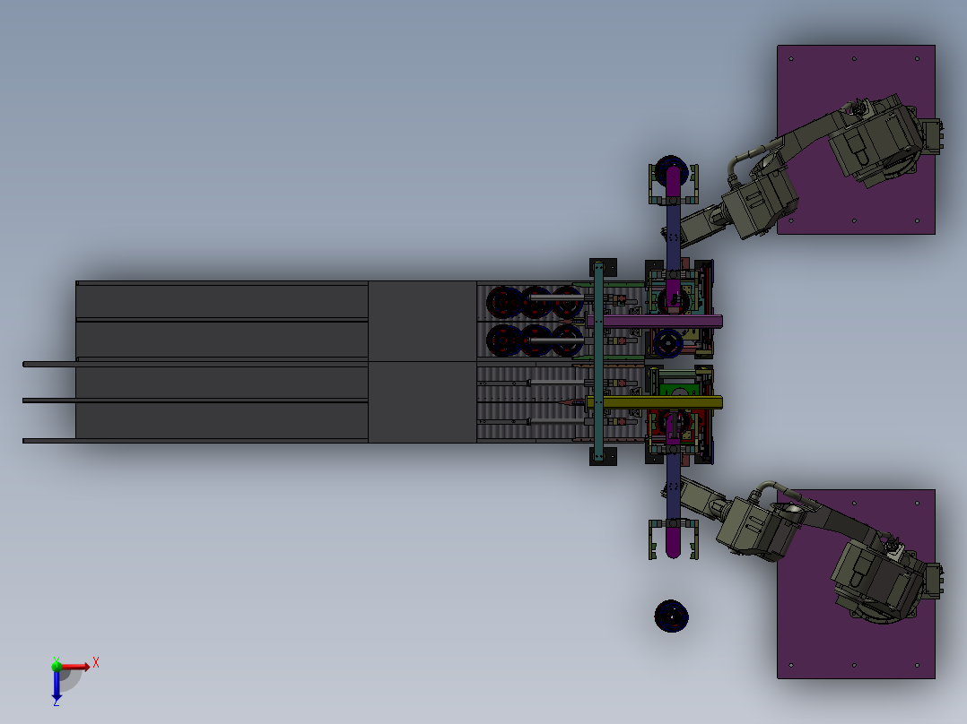 机器人电机转子装配设备俯视图