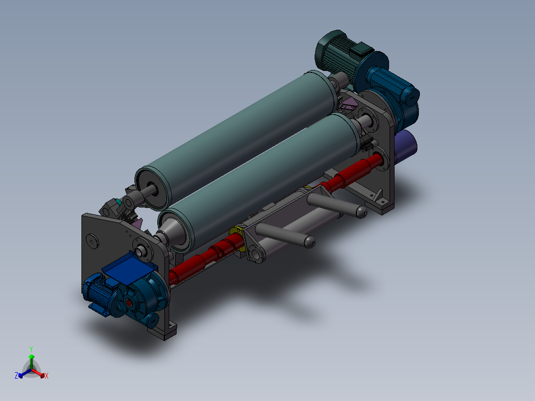 V搅拌机 橡胶开炼机正等轴测图