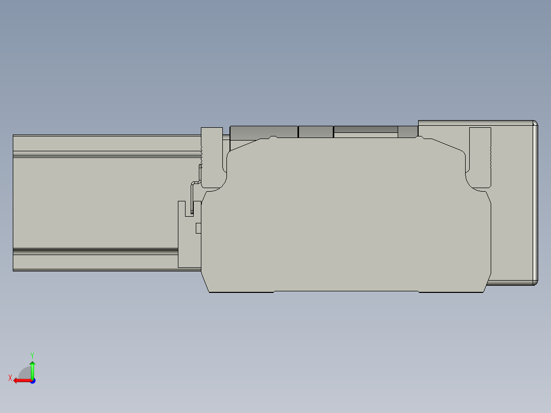 直线模组LHB17-L40-S1450-BL设计图纸后视图