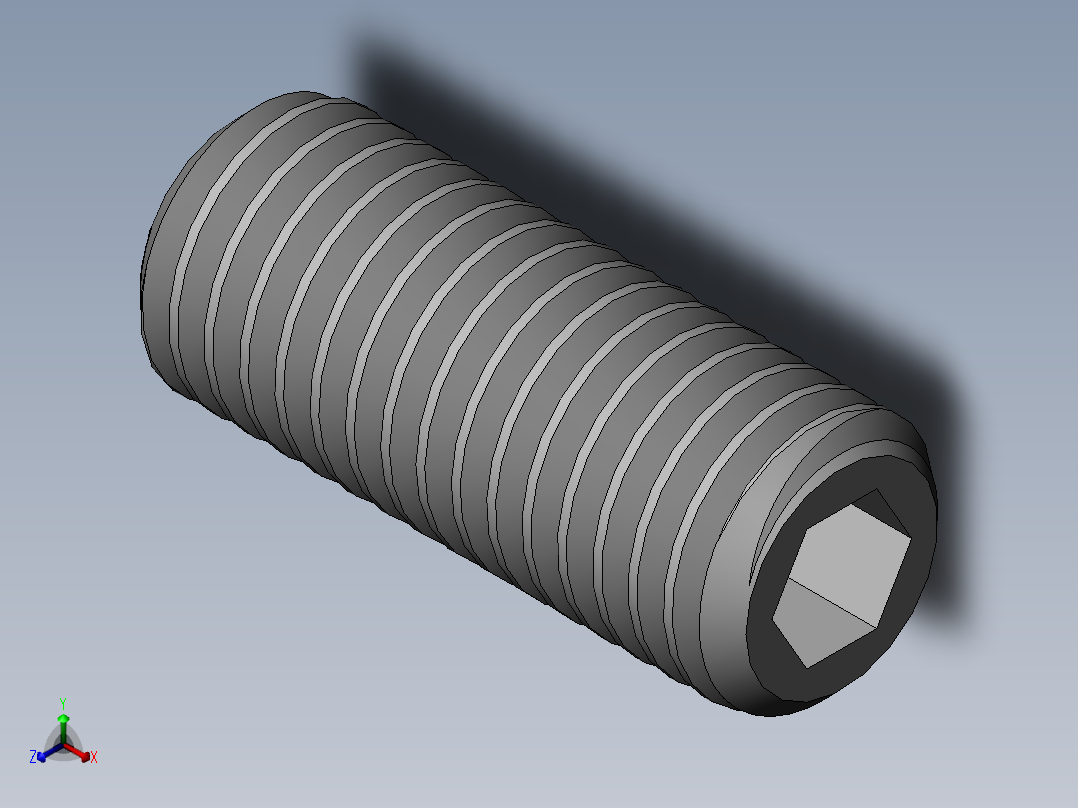 DIN 913-ISO 4026 固定螺钉-M12 L=30.SLDPRT正等轴测图