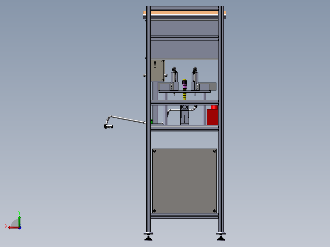 扭转站测试机设计模型后视图