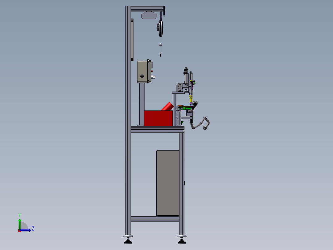 扭转站测试机设计模型左视图