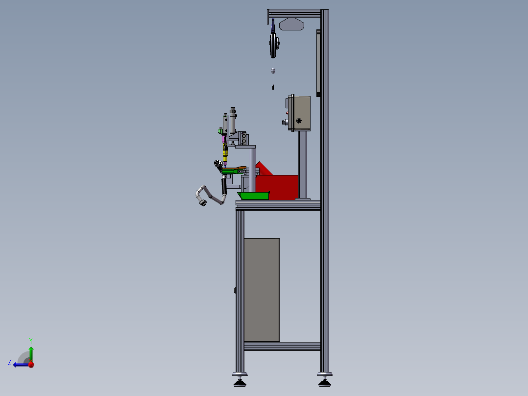 扭转站测试机设计模型右视图