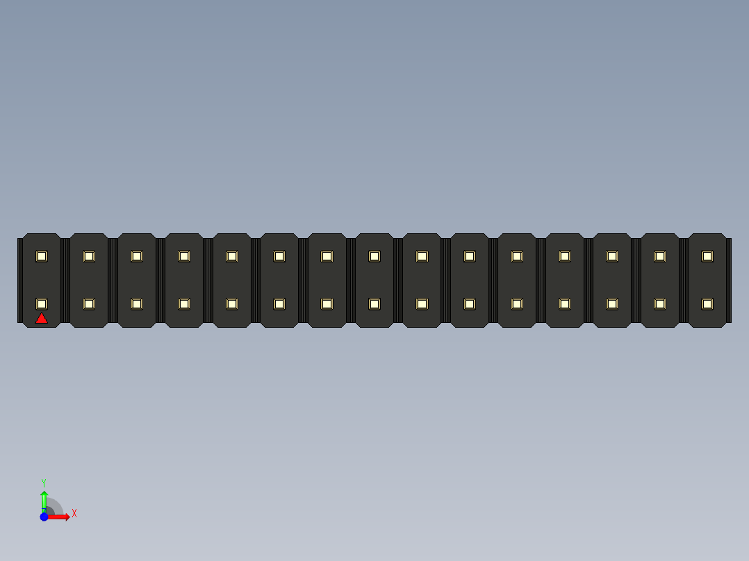 彩色公头100mil（2.54mm）系列-DS1021_black_2x15p_100mil_Type43_rev1.0前视图