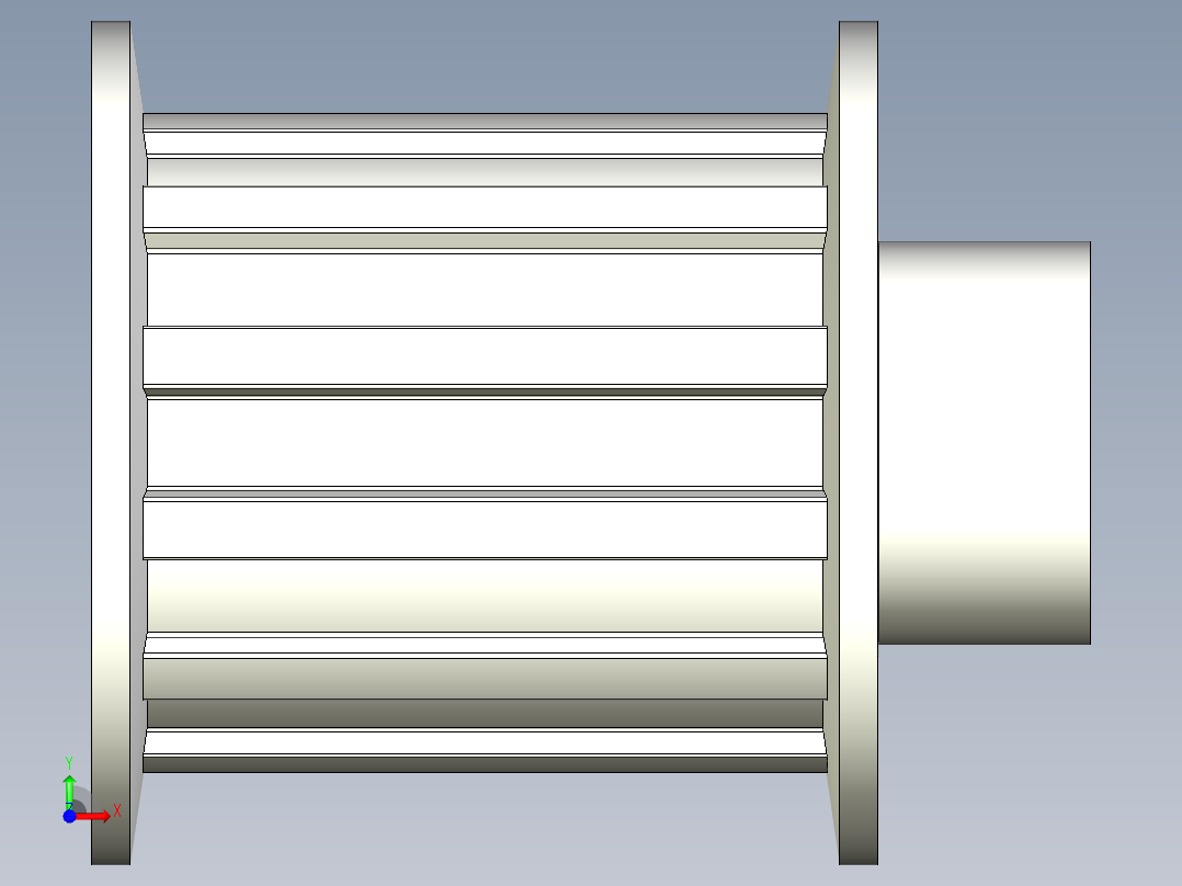 12齿皮带轮--stp三维 3d模型设计图前视图
