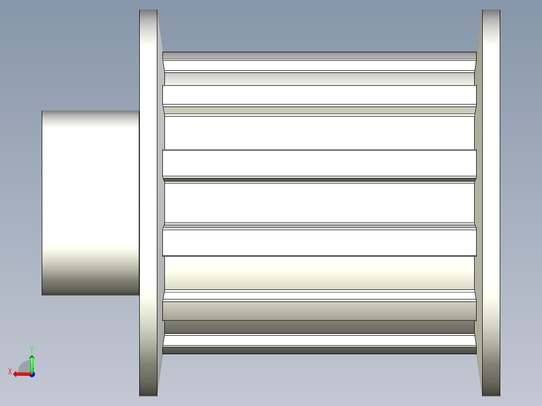 12齿皮带轮--stp三维 3d模型设计图后视图