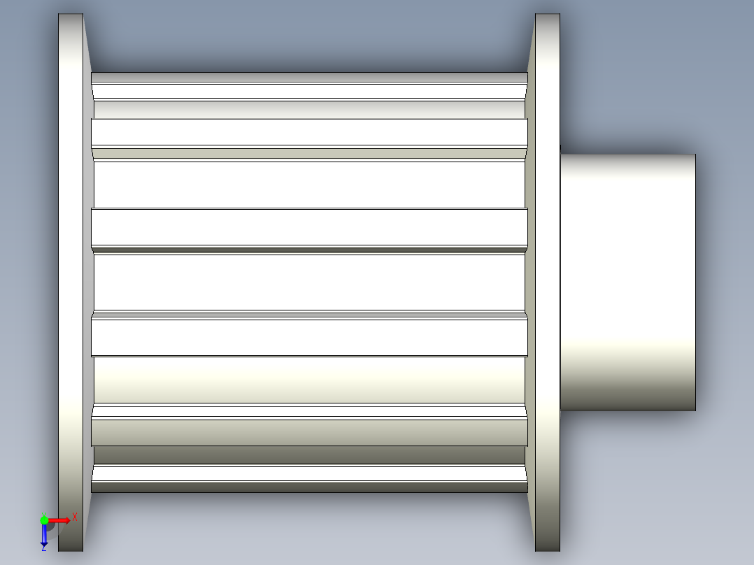 12齿皮带轮--stp三维 3d模型设计图俯视图