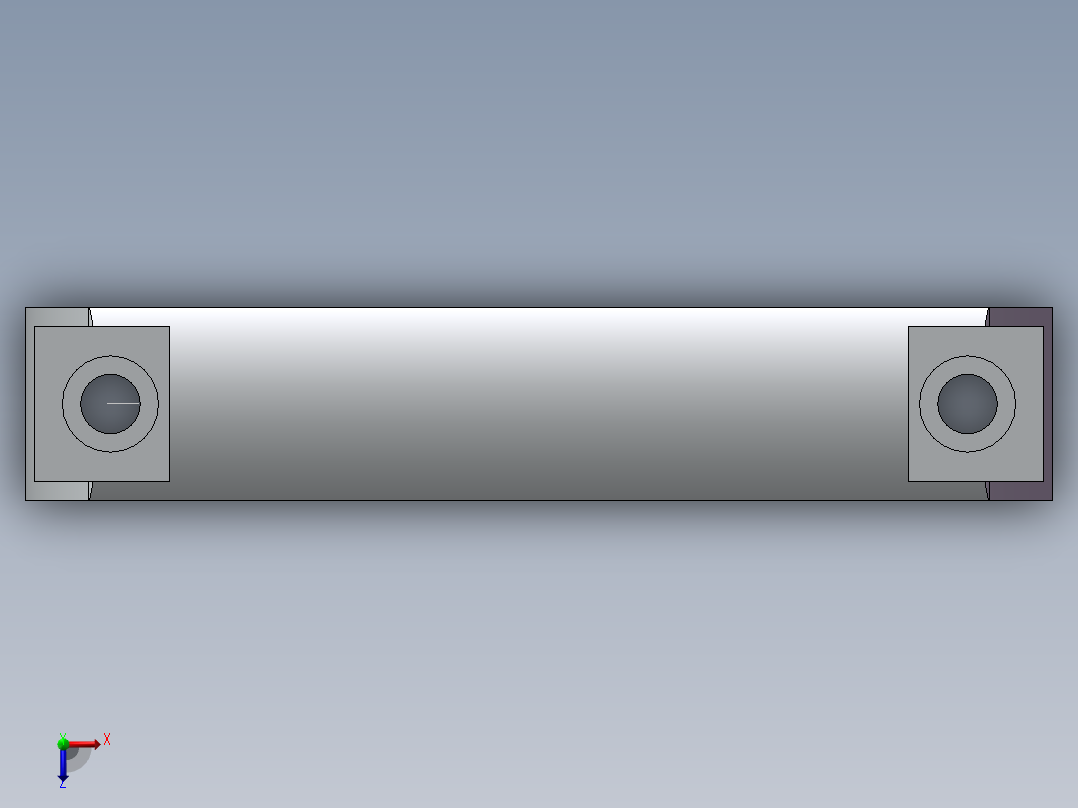 拉手黑色铝合金93.5孔距俯视图