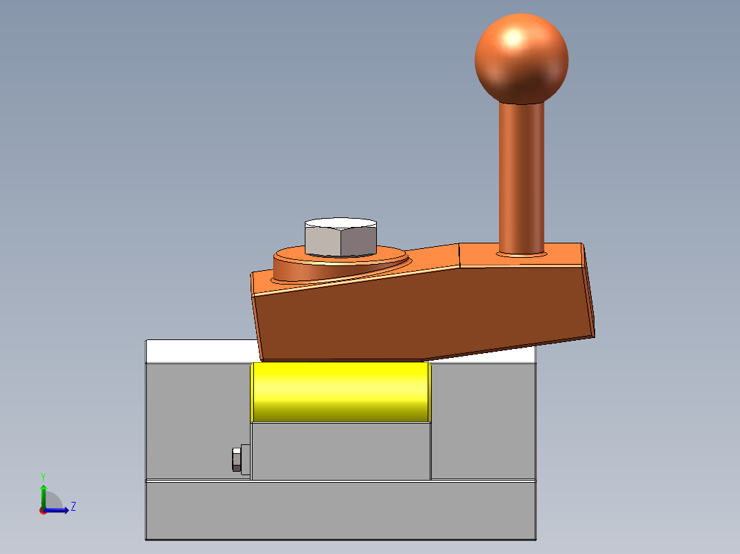 斜面加紧圆柱机构左视图
