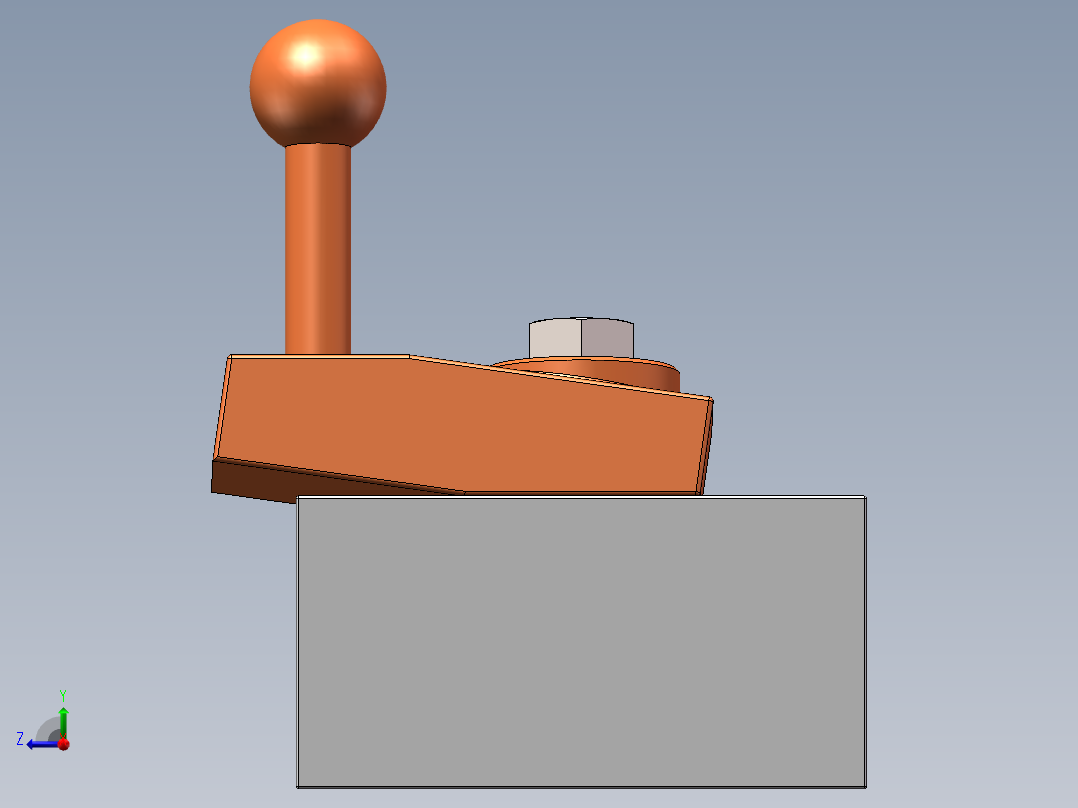 斜面加紧圆柱机构右视图