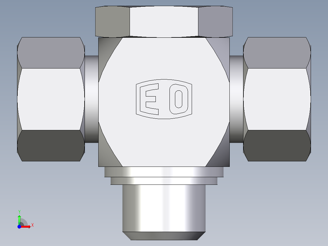 卡套式工业通用硬管接头EO_High_pressure_banjo_tee_TH15ZLRKDSCF前视图