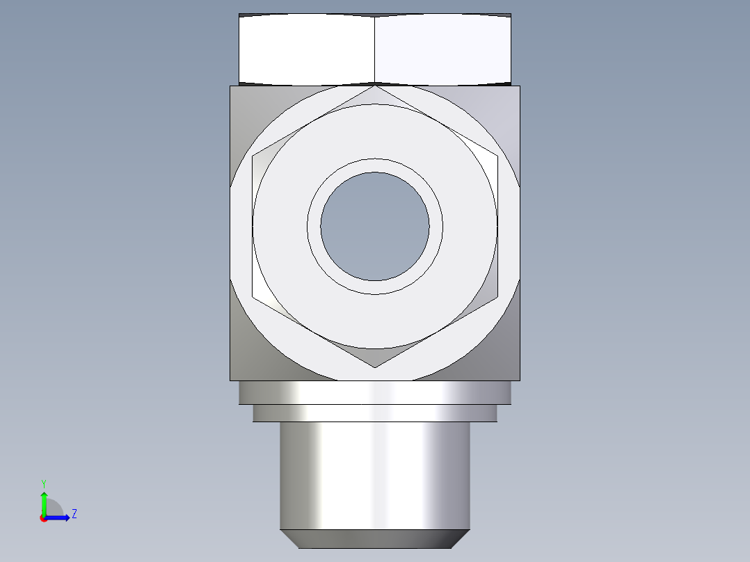 卡套式工业通用硬管接头EO_High_pressure_banjo_tee_TH15ZLRKDSCF左视图