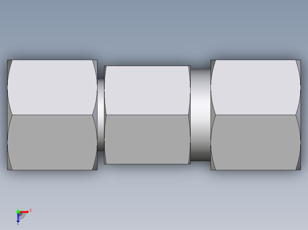 卡套式工业通用硬管接头EO_Distance_piece_adapter_DA10LCF俯视图