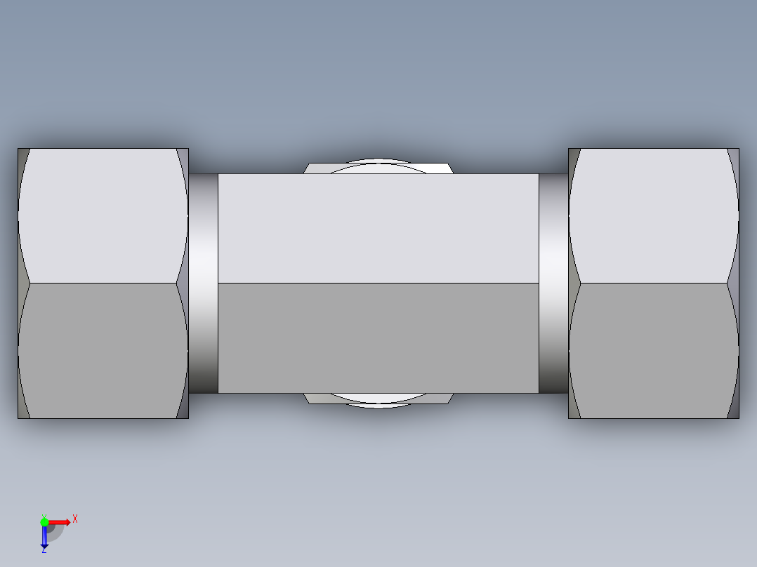 卡套式工业通用硬管接头EO_Adjustable_locknut_branch_tee_TEE15ZLMORCF俯视图