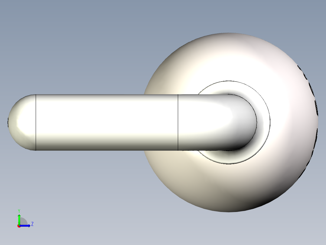 SOD-64型二极管外壳，本体4.2 x d4.3毫米，引线直径1.35毫米左视图